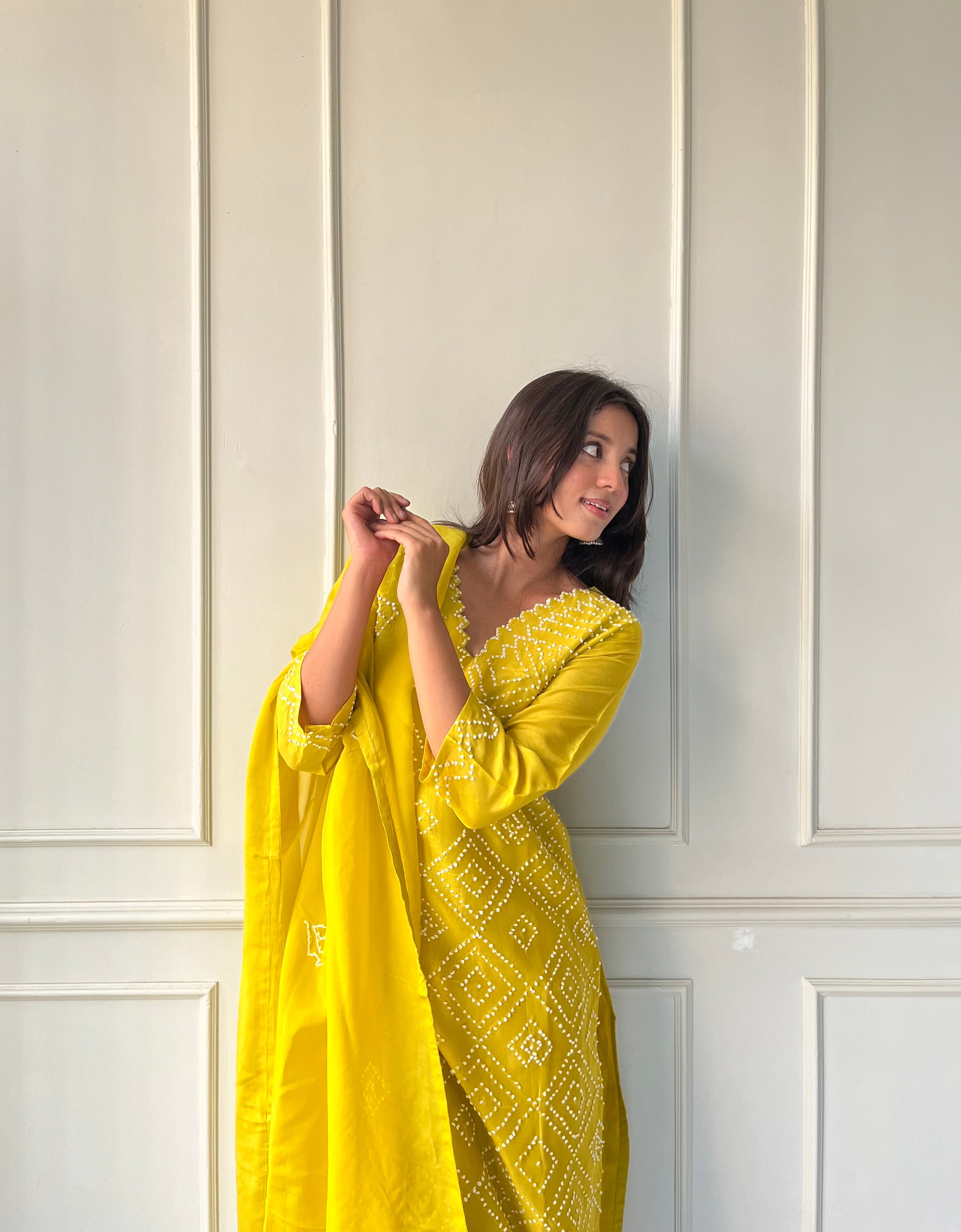 Meera V-Neck Knot work dress (542)