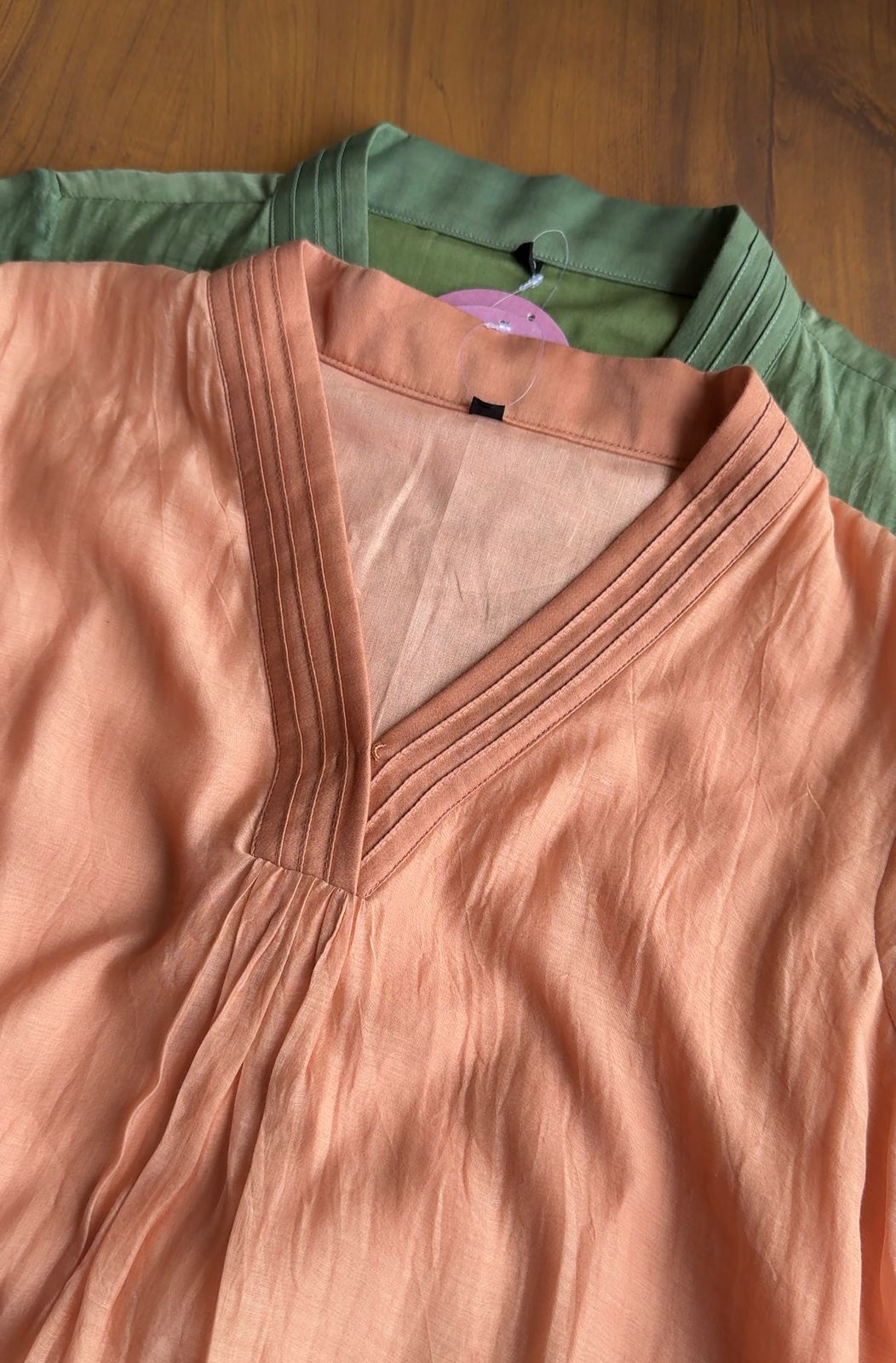 Paheli Dual Shaded Pure Mul Chanderi Aline Kurti With Pants