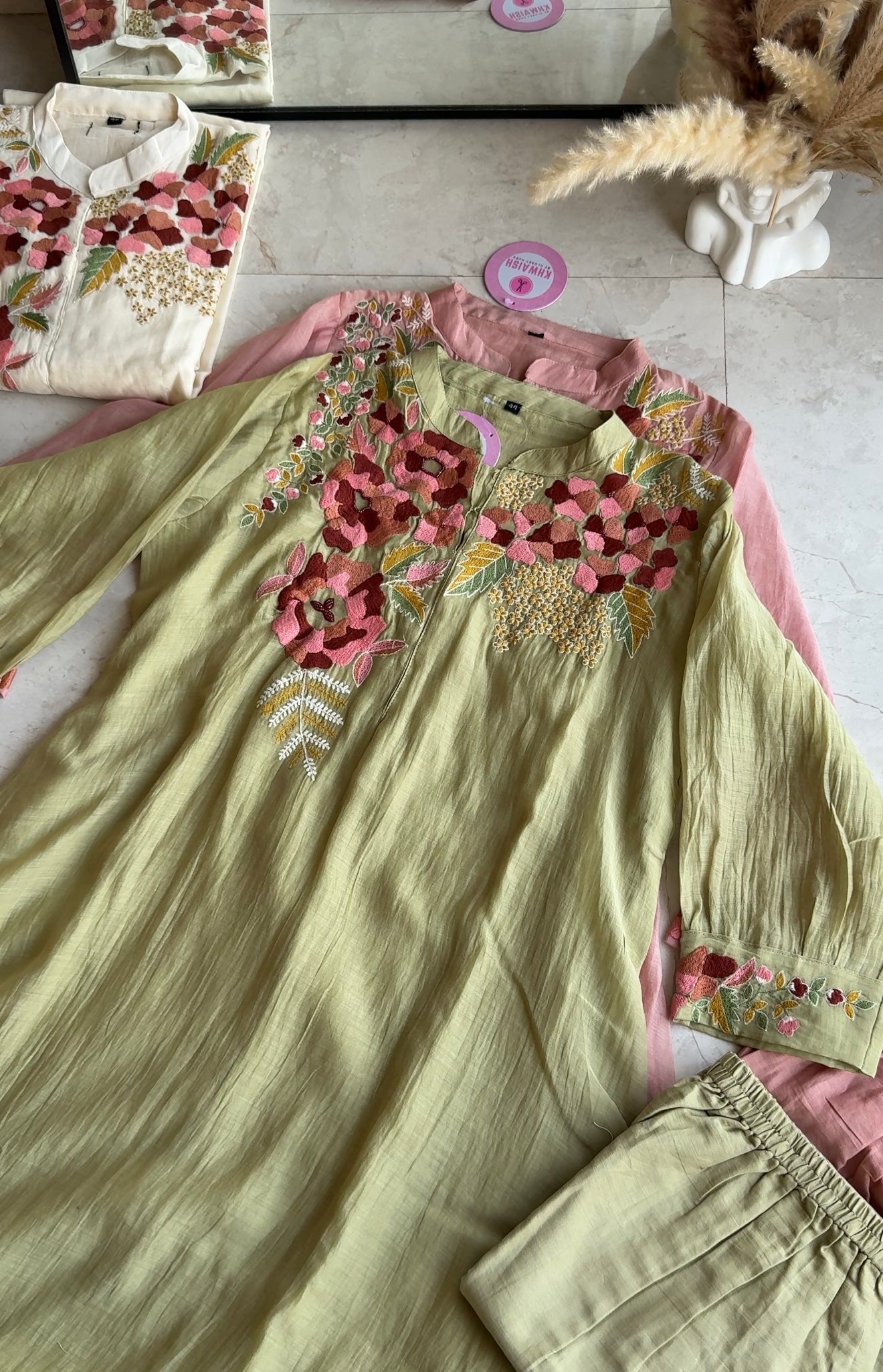 Parineeti Embroided mul chanderi dresses