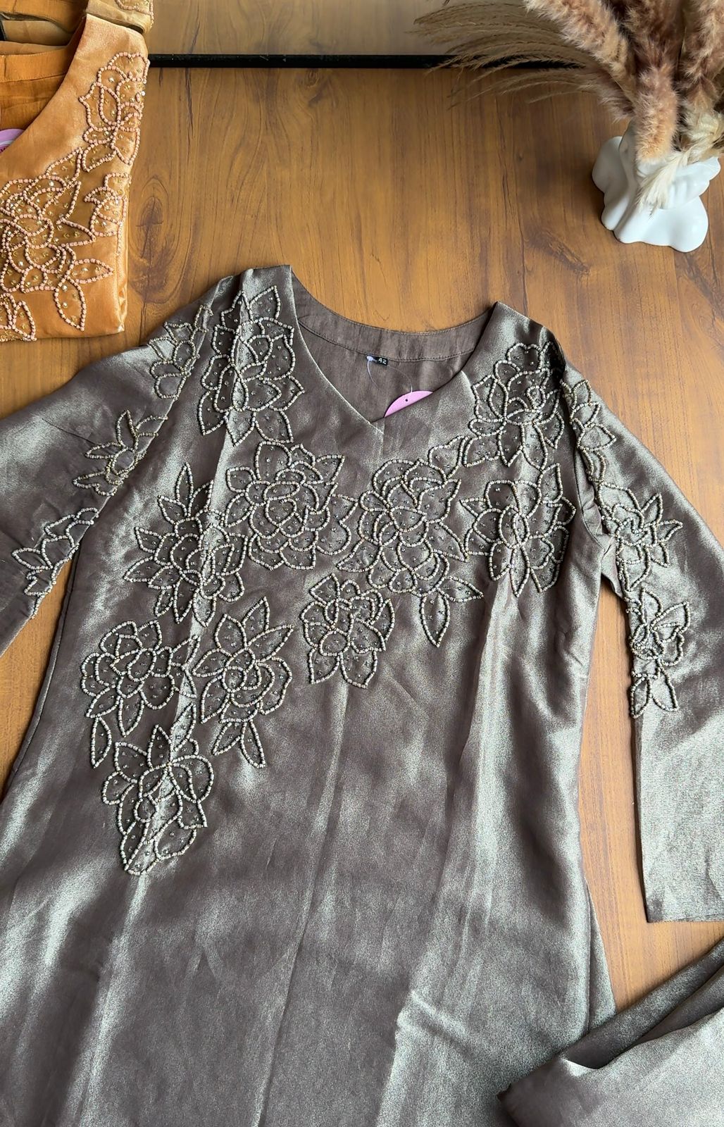 Siksha Kardana Aline Tissue Kurti With Plazzo( Make to order)