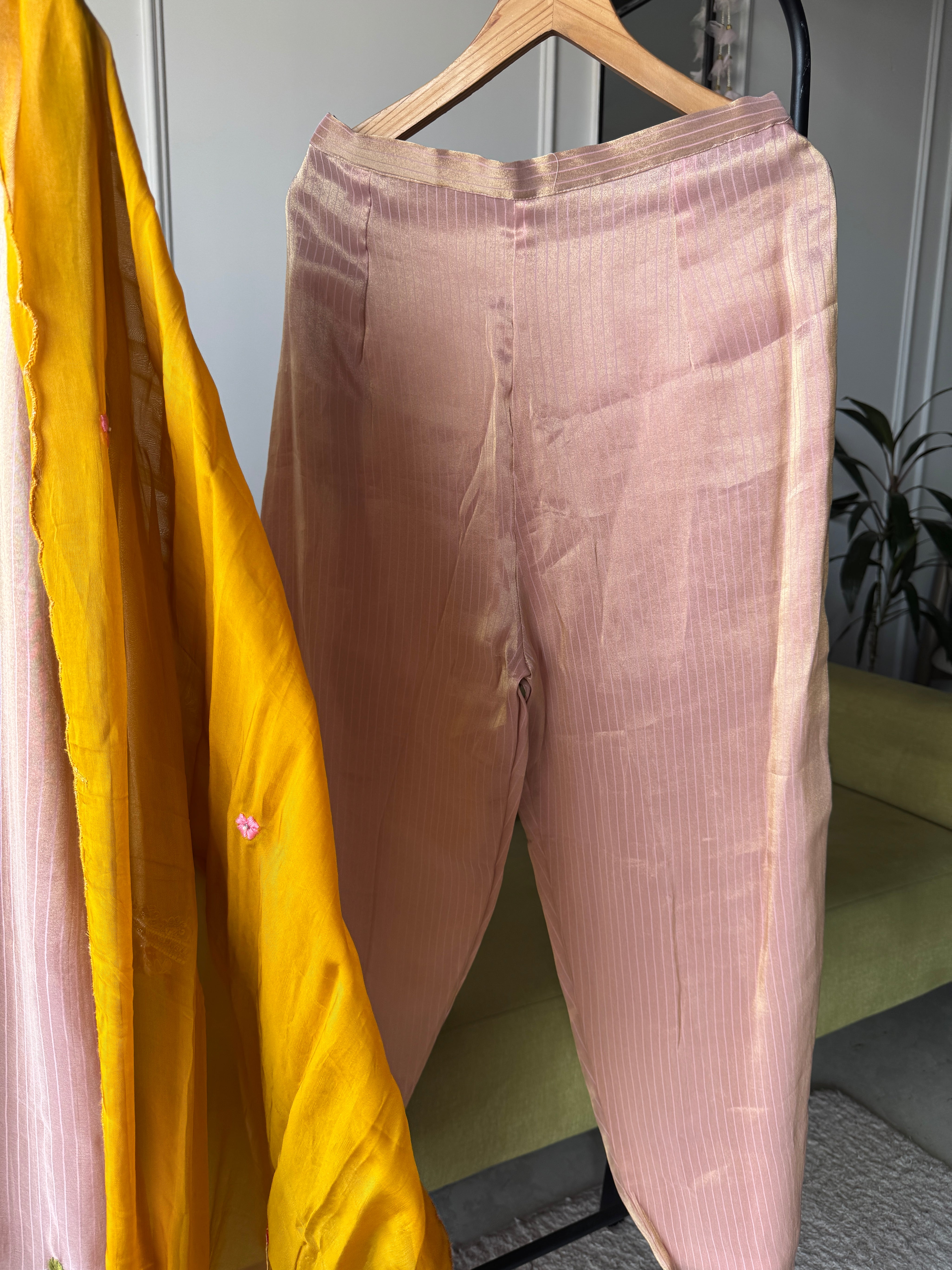 Twinkle Handwork Dress- Peach