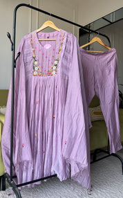 Maya Embroided Dress- Lilac