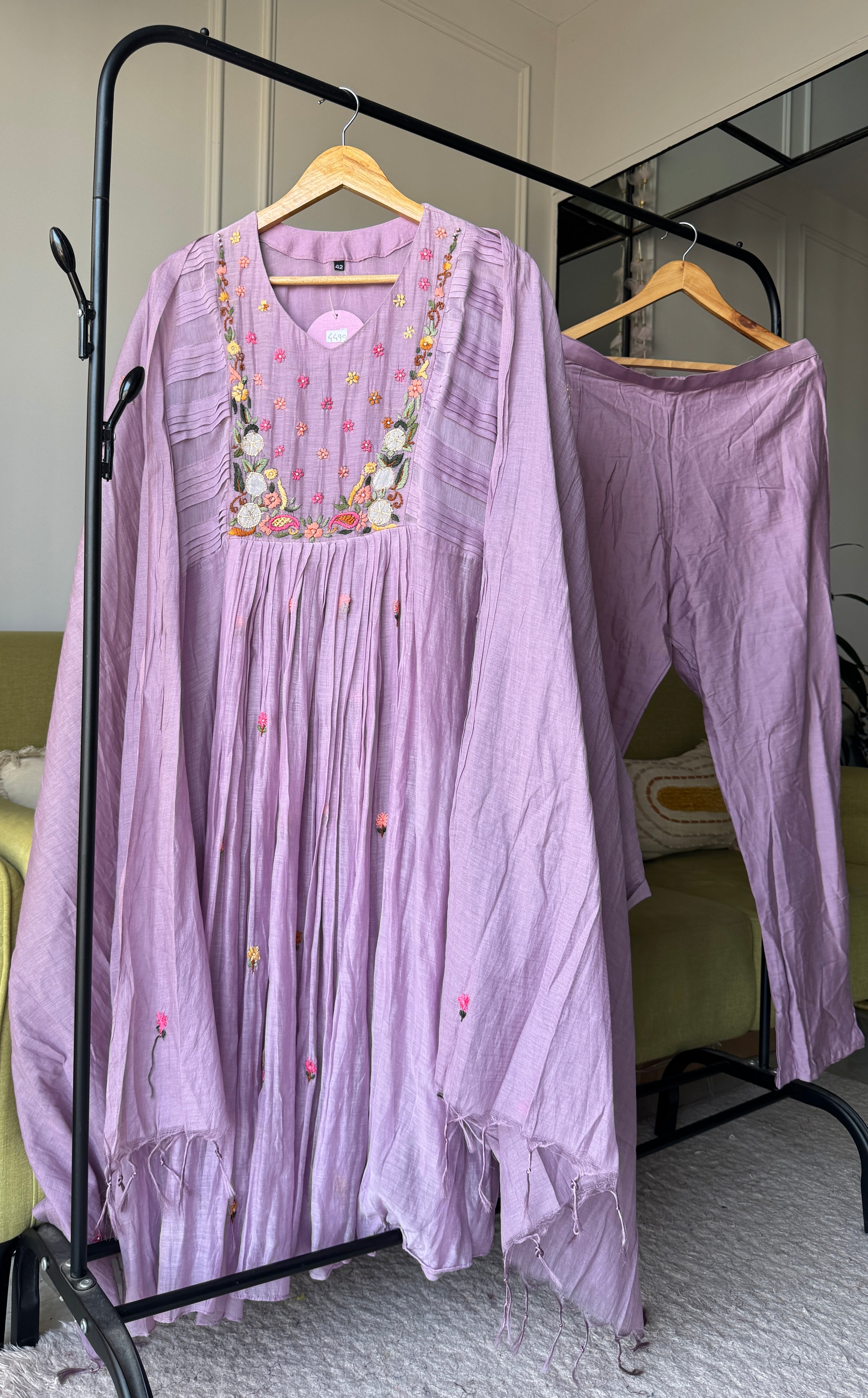 Maya Embroided Dress- Lilac