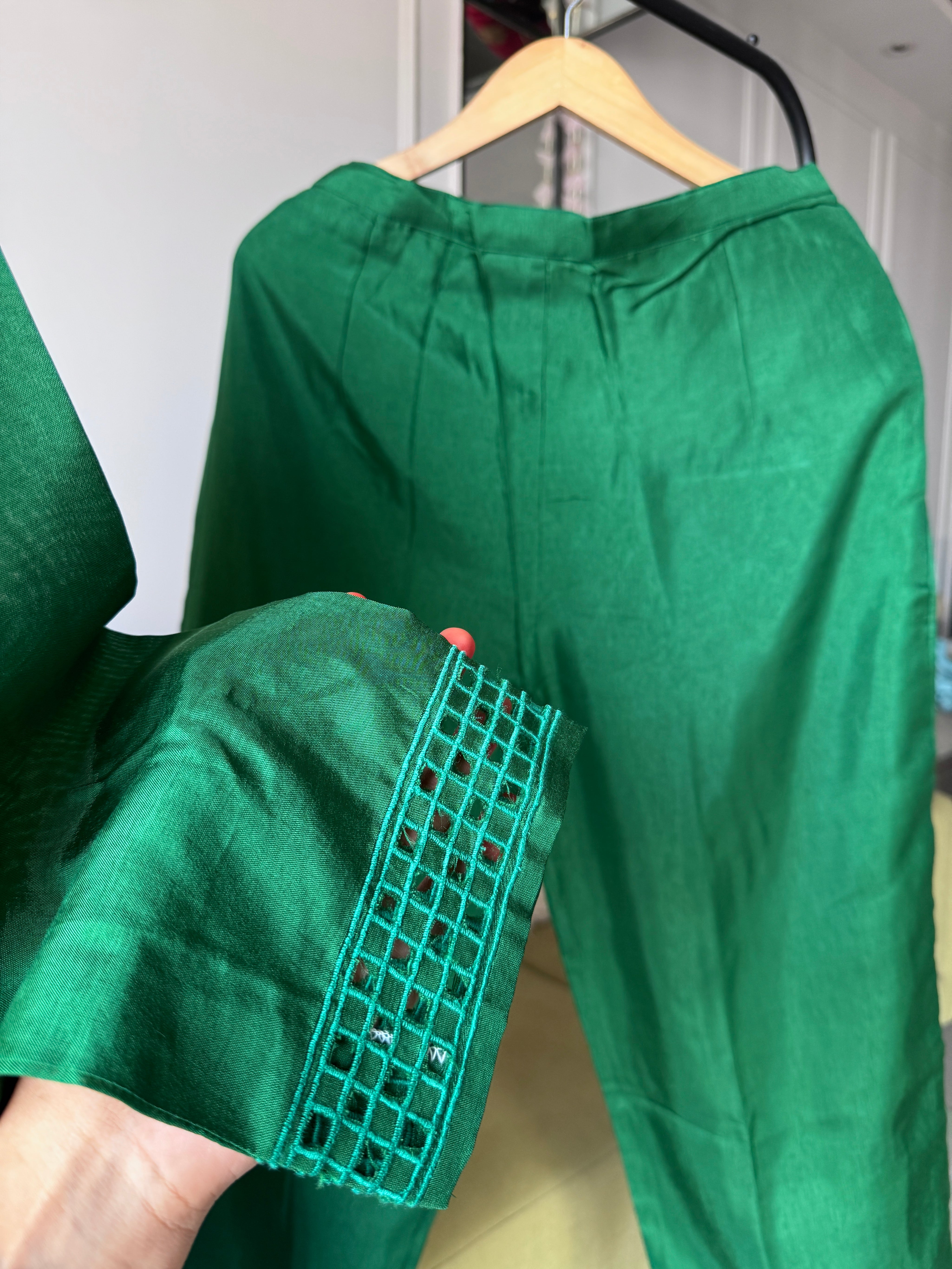 Hetal Handwork Dress- Green