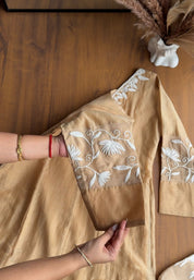Rajeshwari Handwork V Neck Mul Chanderi Dress