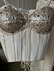 Dazzle Corset Top With Bell Bottoms Pants Full Handwork (Make to Order)