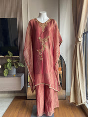 Reetu kaftan with pant- Rust