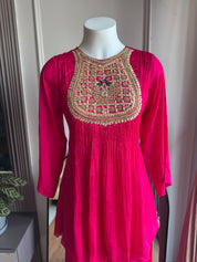Sweta Handwork Coord Set- Pink (Make to Order)