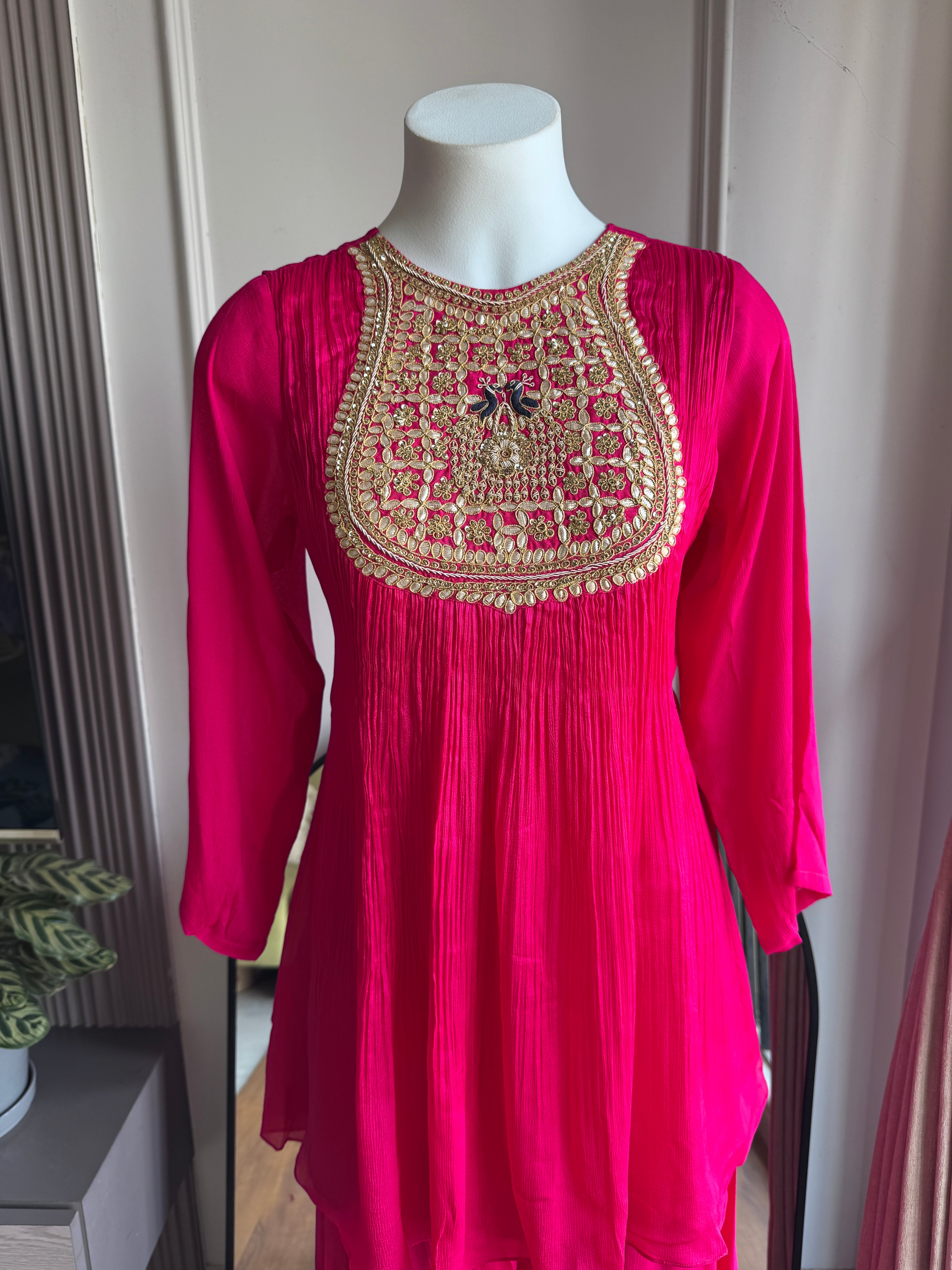 Sweta Handwork Coord Set- Pink (Make to Order)