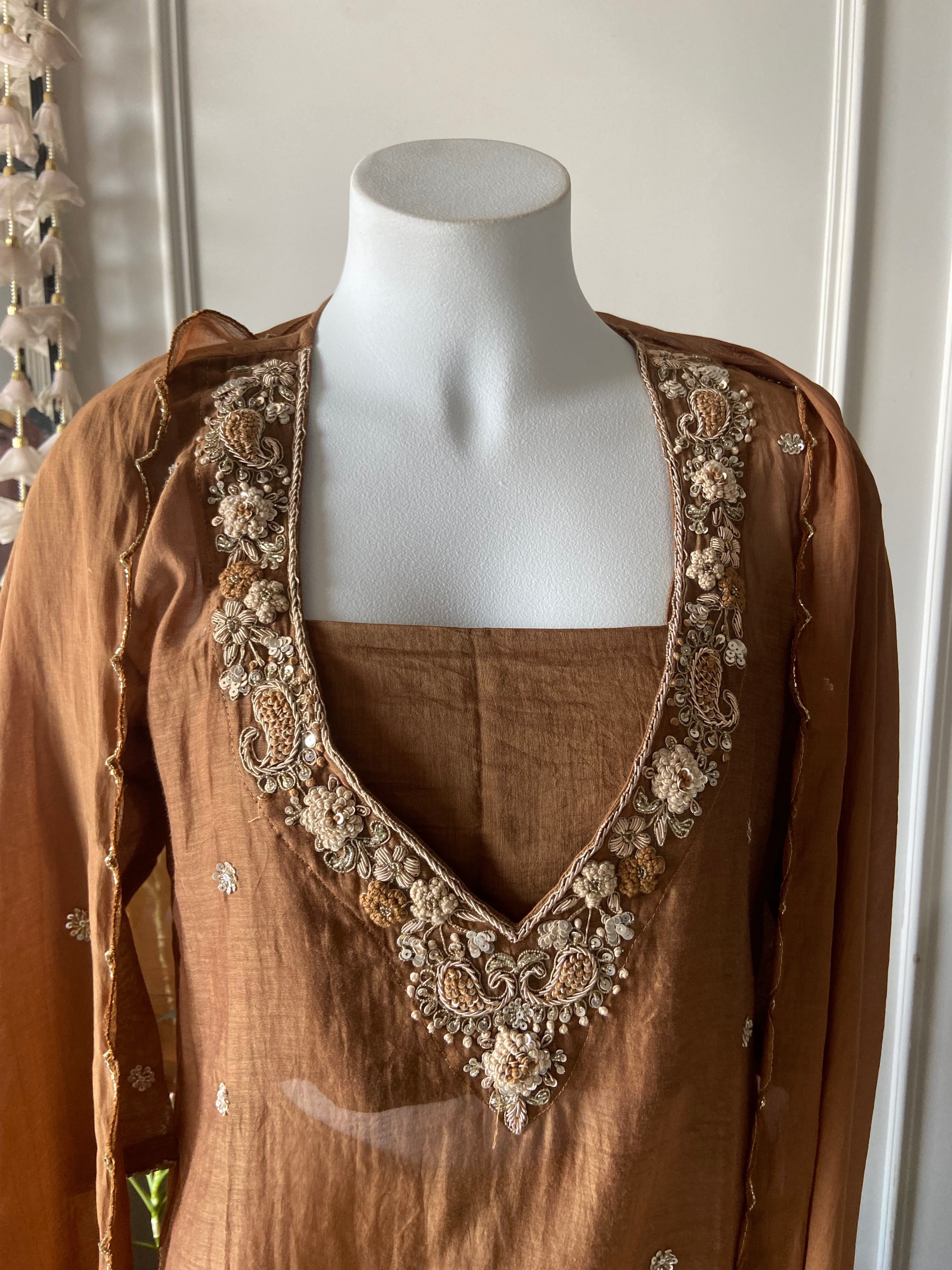 Twinkle buster with short kurta plazo  on dupatta
