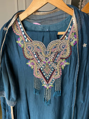 Sujatha Embroided Mul Chanderi Dress