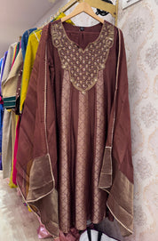 Naina Handzardosi Work Dress- Brown