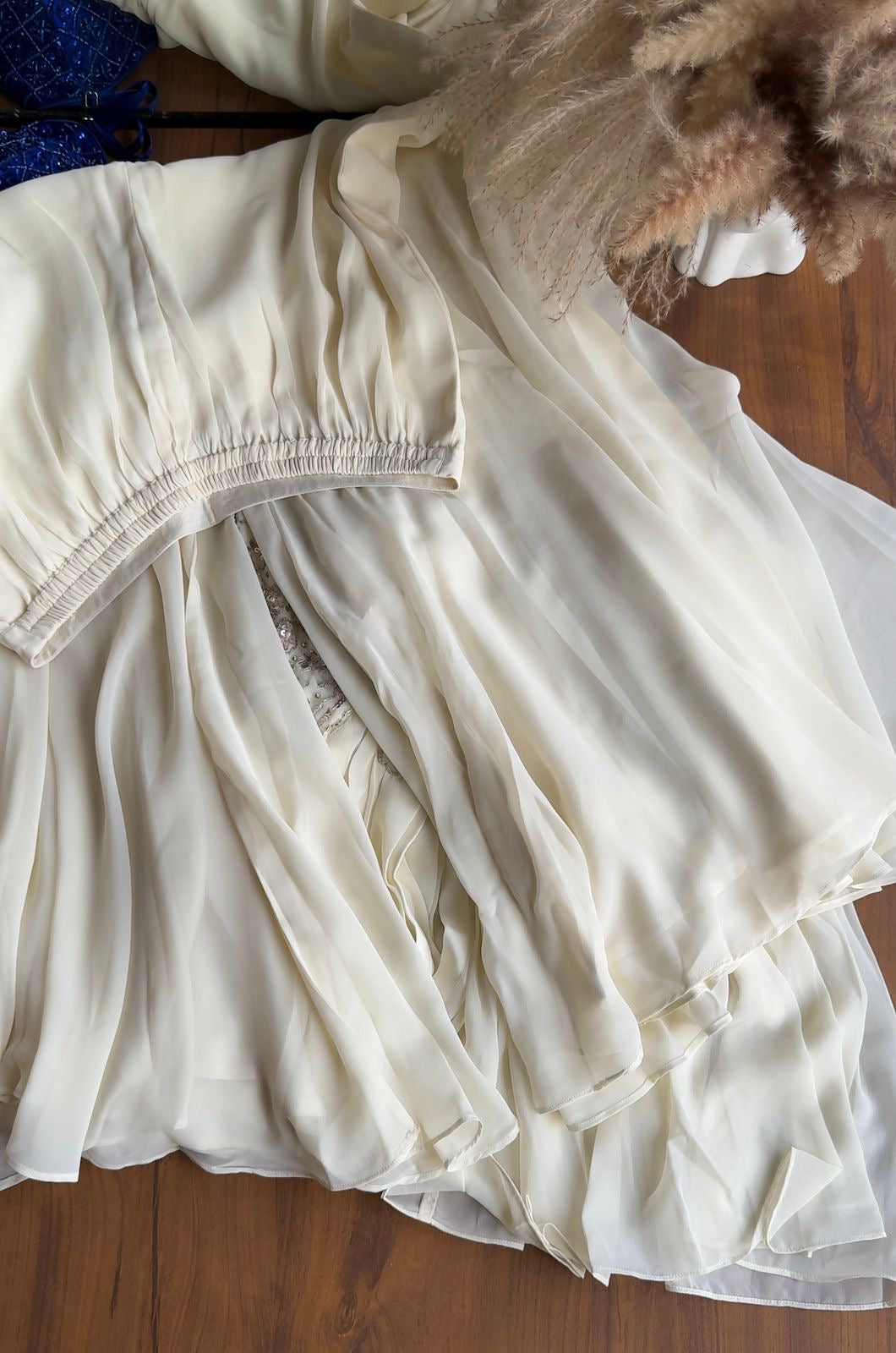 Jenna Handwork Sharara Dress- White