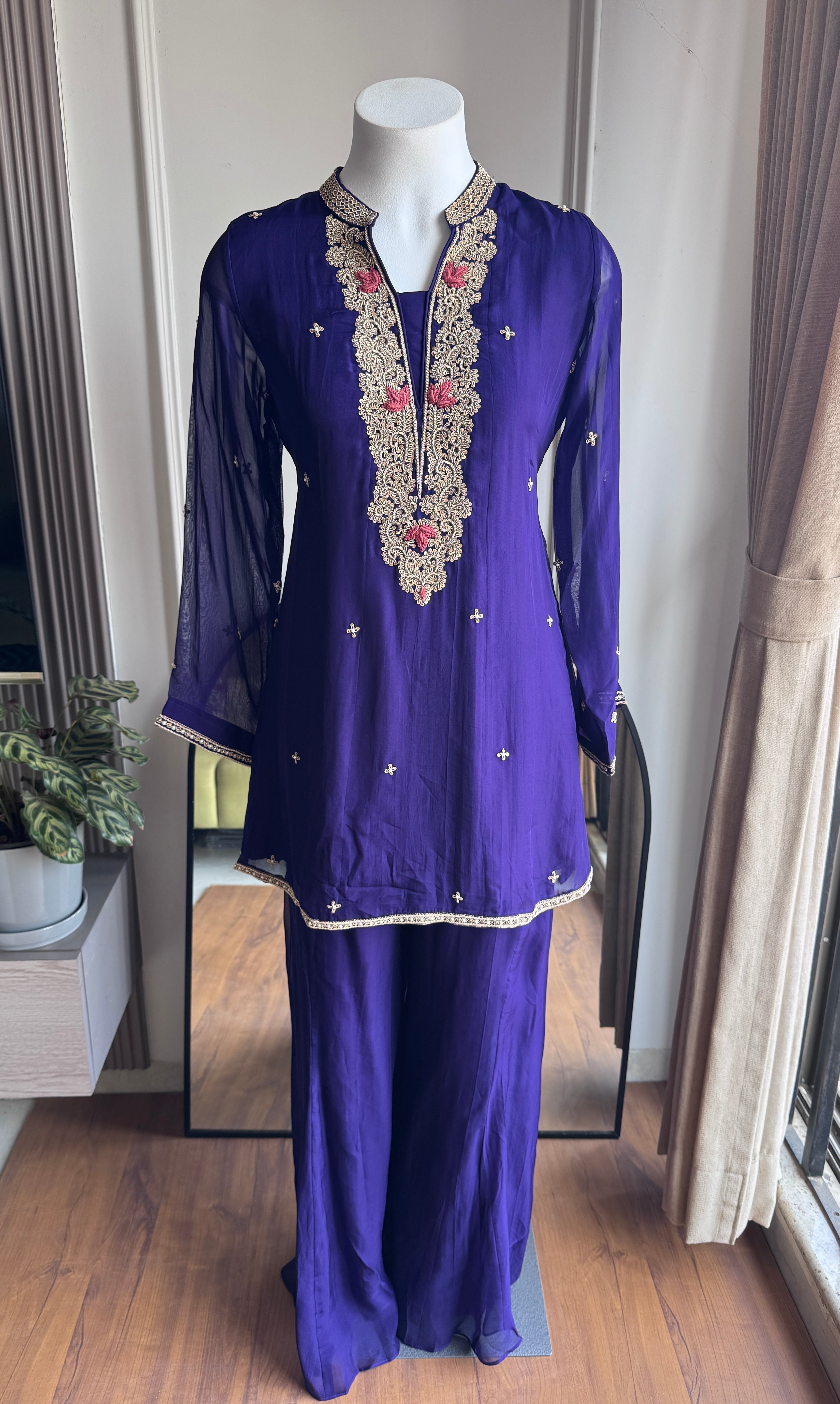 Tina Handwork Dress- Purple