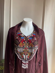 Niti Handwork Dress-Brown