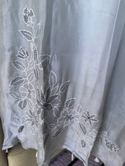 Janki Organza Coord Set- Aqua Blue (Make to Order)