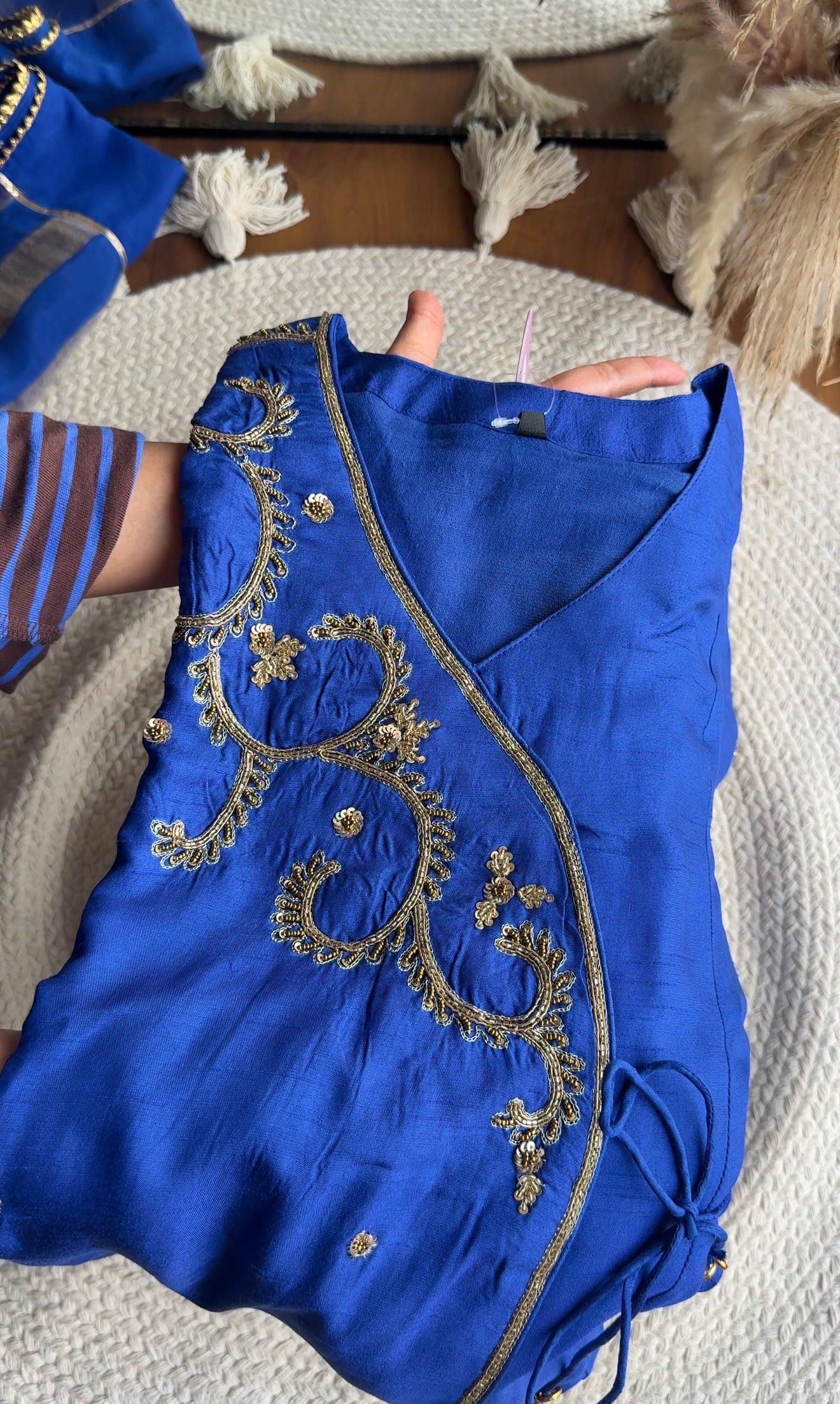 Shagun Angrakha Hand Work Dress- Blue