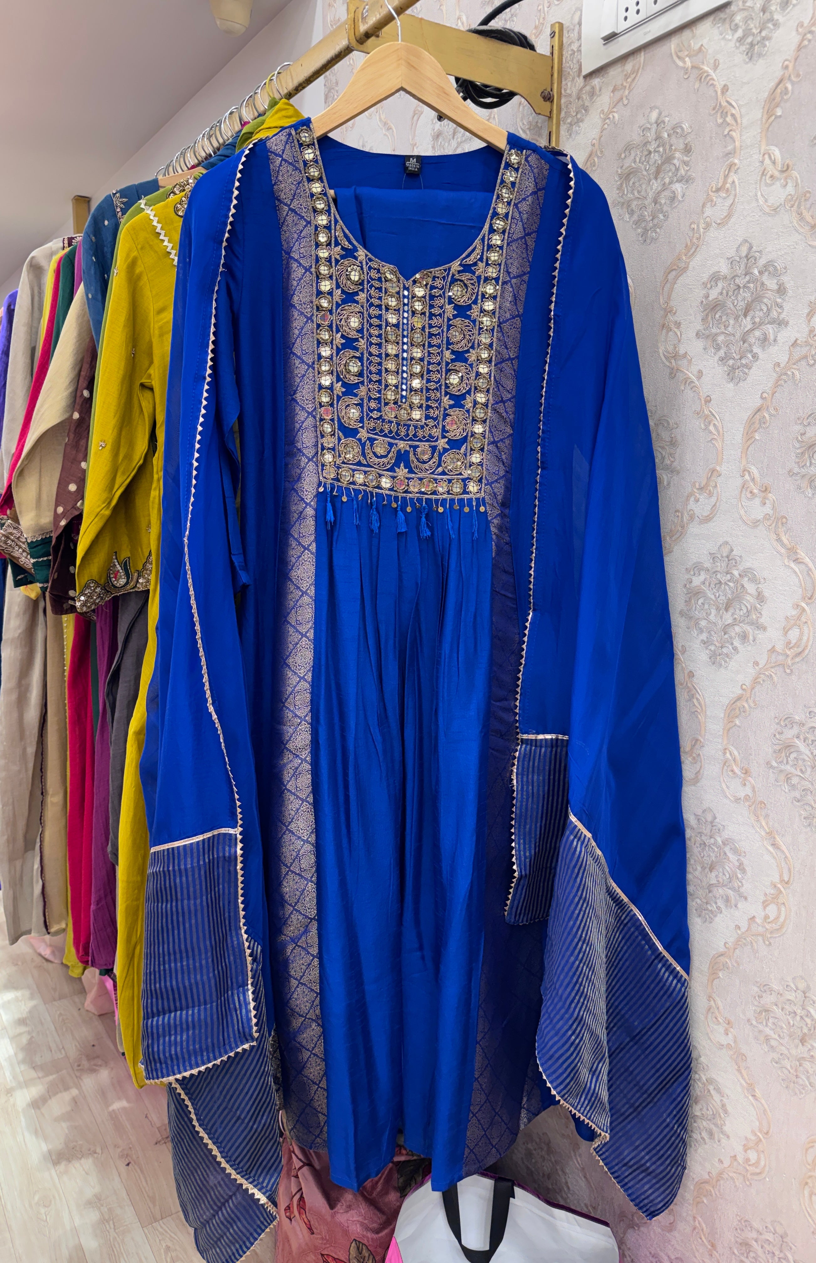 Aastha Handzardosi Work Dress- Royal Blue