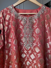 Riya Handwork Coord Set-Rust