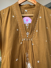 Simoni Embroided Aline Dress- Mehndi Green