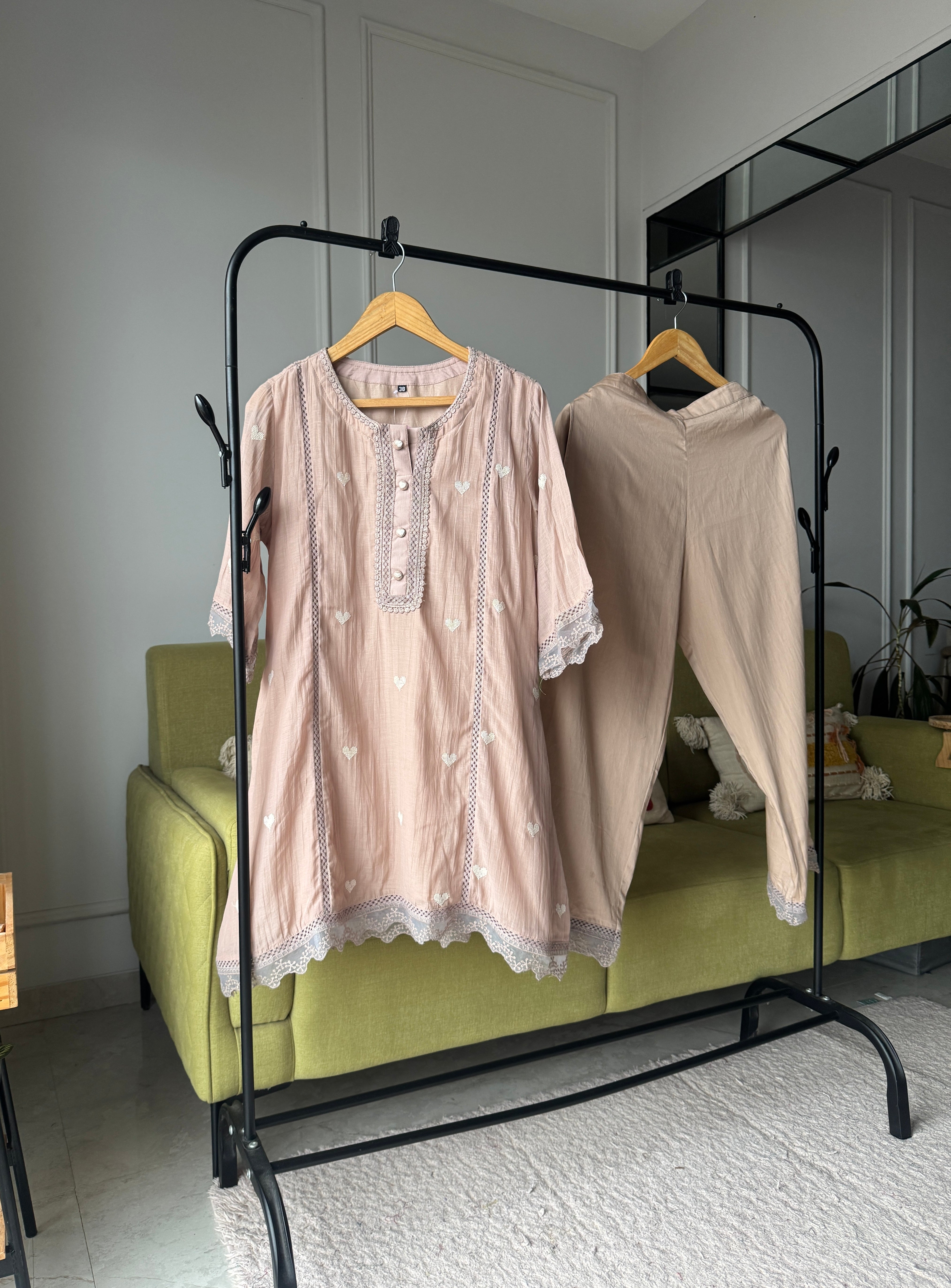 Ayushi Mul Chanderi  Embroided Coord Set