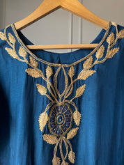 Mehek hand work golden gotta plazzo dress