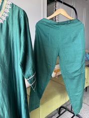 Pavithra Handwork Anarkali Dress- Green