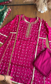 Yashika bandhani gottapati coords- Pink