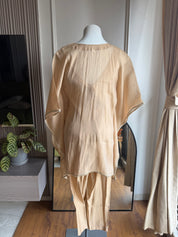 Yashika Handwork Set- Chikoo