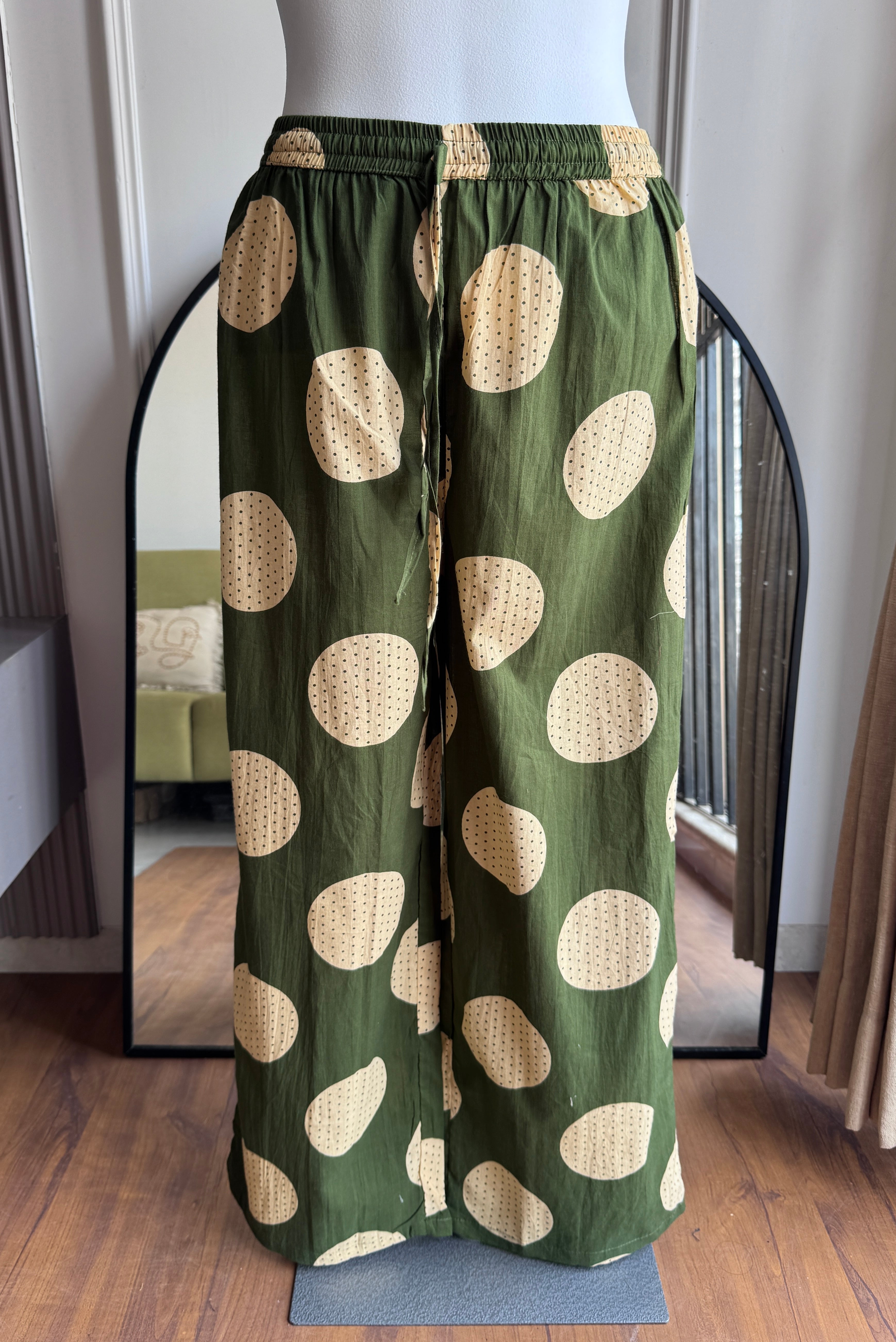 Saloni Polka Dot  Cotton Pocket  Coords- Green