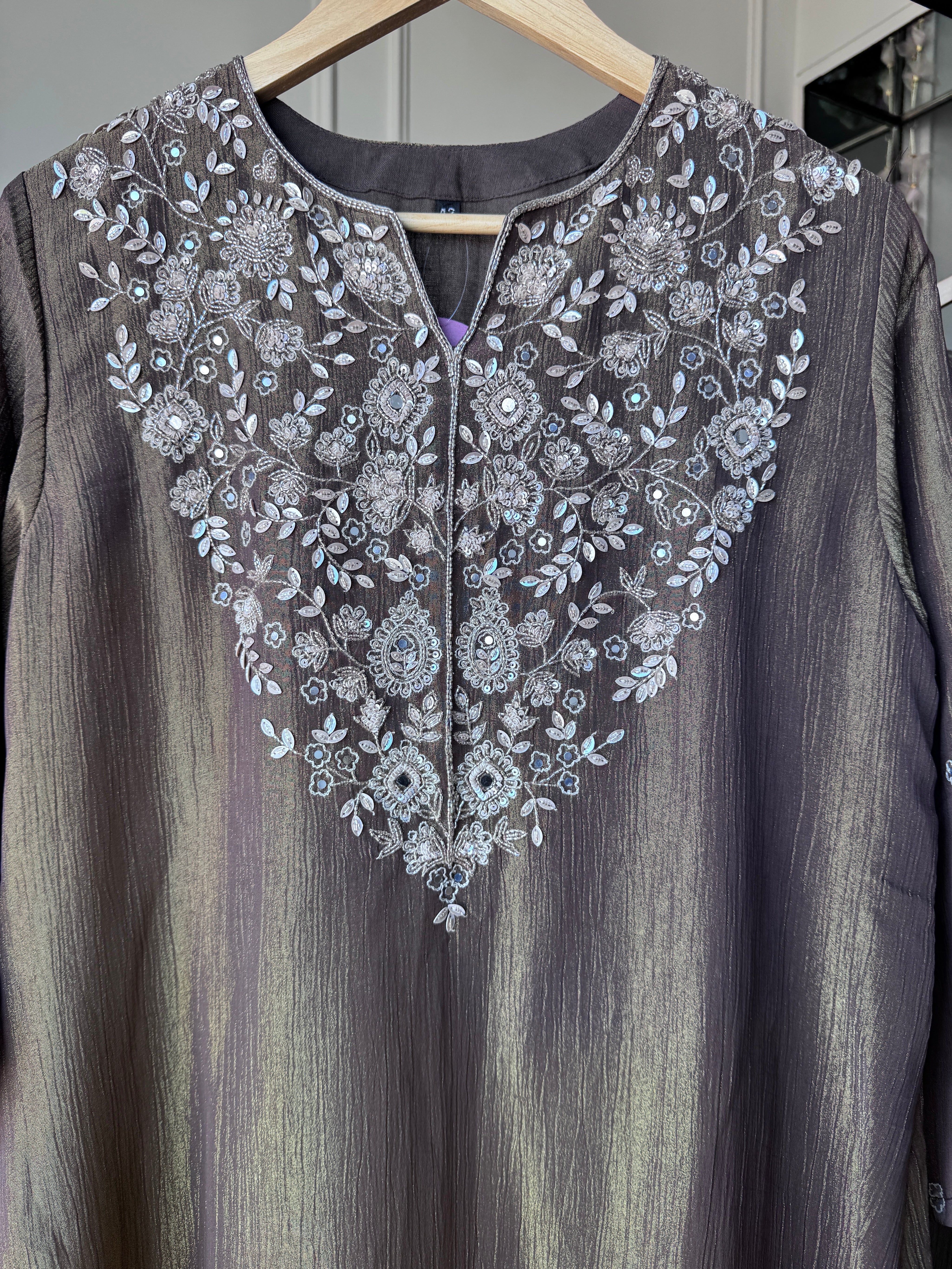Shakti Handwork Dress- Brown