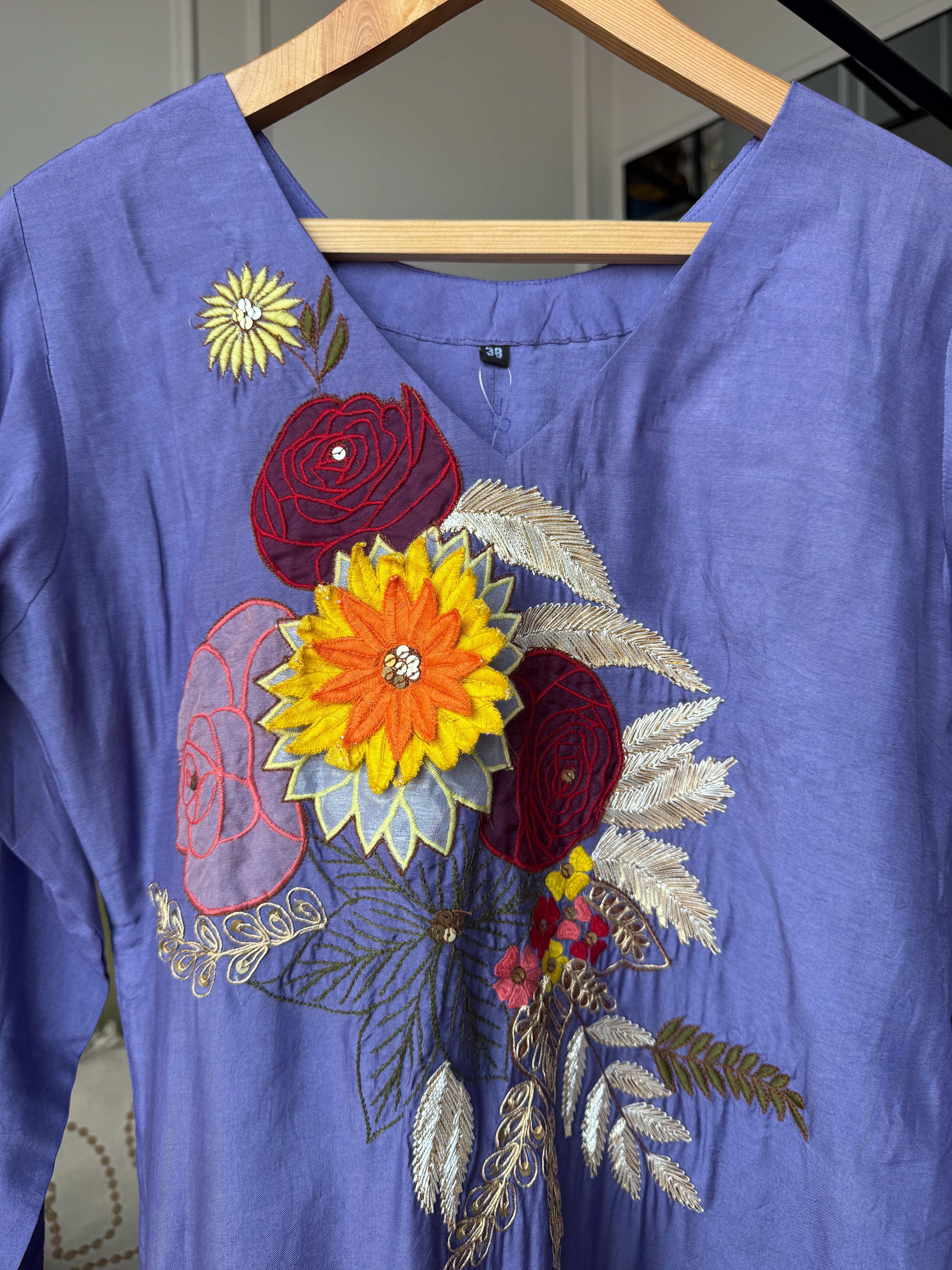 Janvi Embroided Dress- Lilac