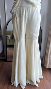 Jenna Handwork Sharara Dress- White