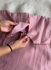 Akshara naksh neckline dress- Baby Pink