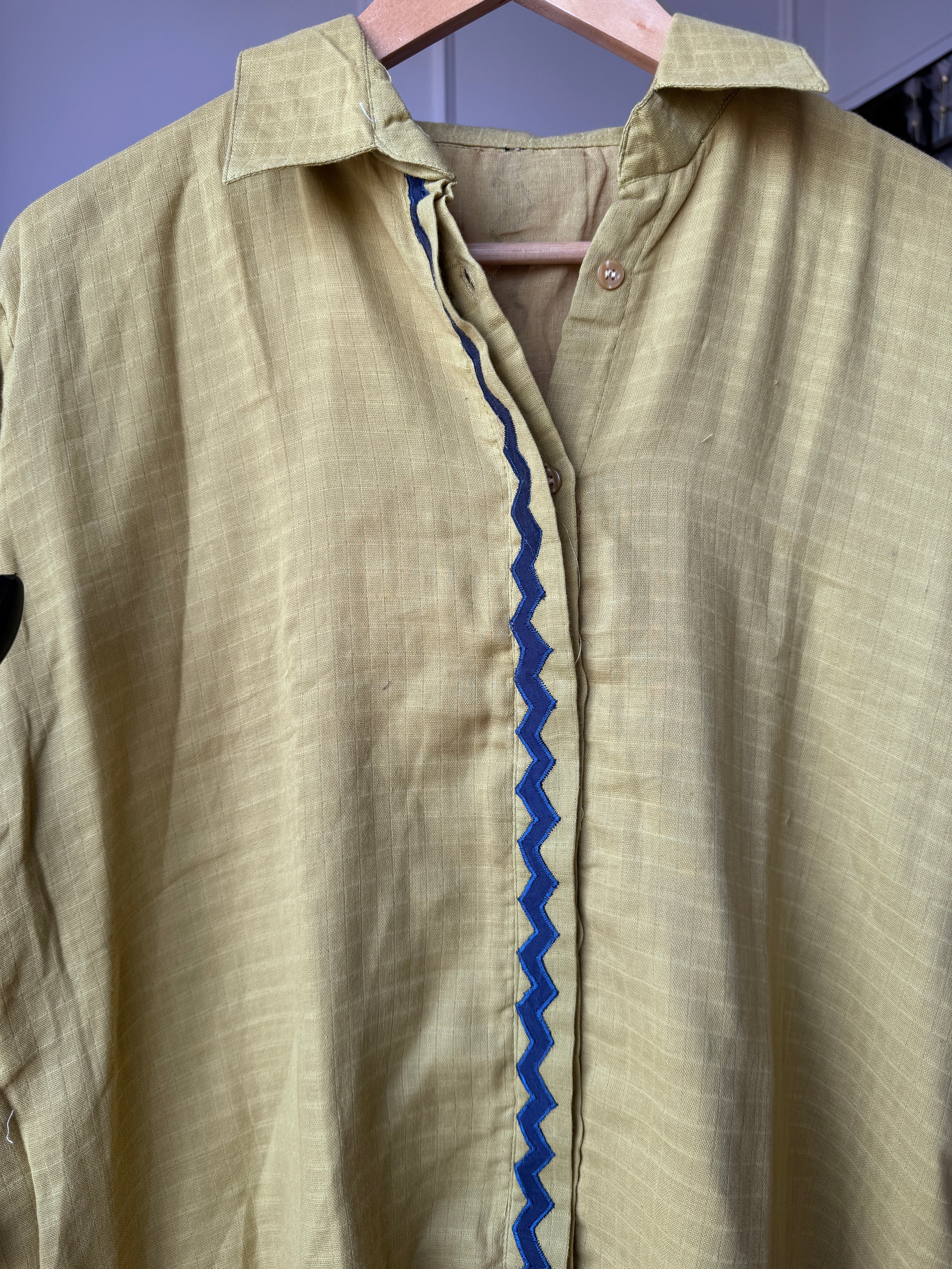 Cotton Embroidery Coord Set- Musturd