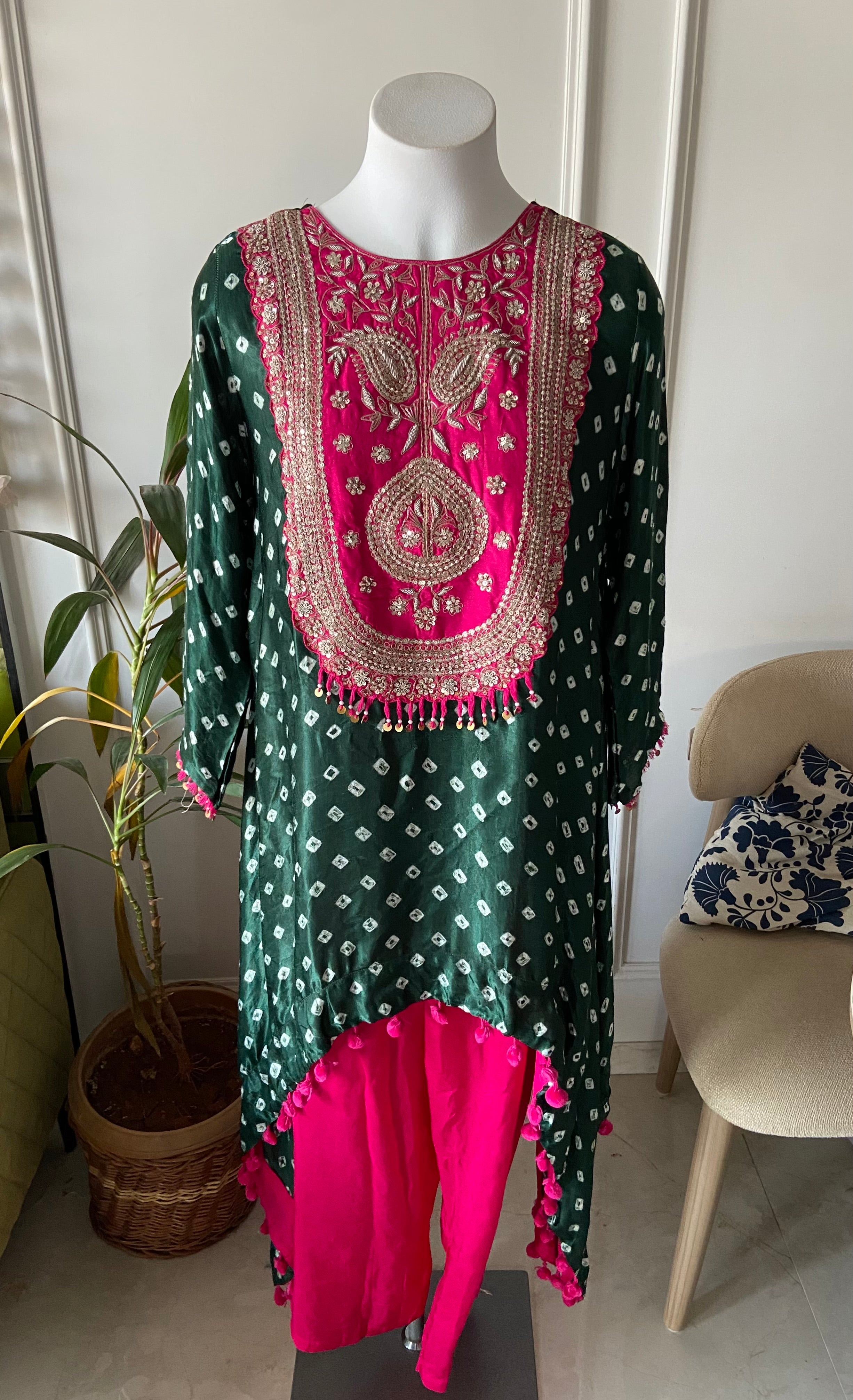 Chavi Bandhani Coords-Green