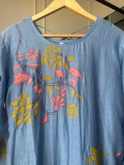 Meera mul chanderi aline dress