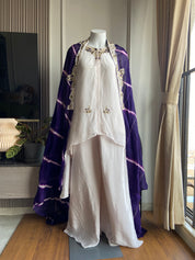Heer Leheriya hand work cape plazo coord set