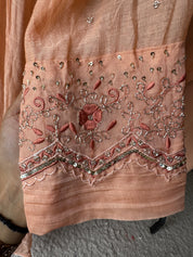 Priyanka Mul Chanderi Pleated Handwork Dress