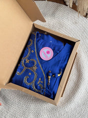 Shagun Angrakha Hand Work Dress- Blue