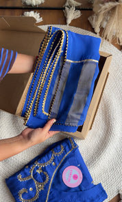 Shagun Angrakha Hand Work Dress- Blue