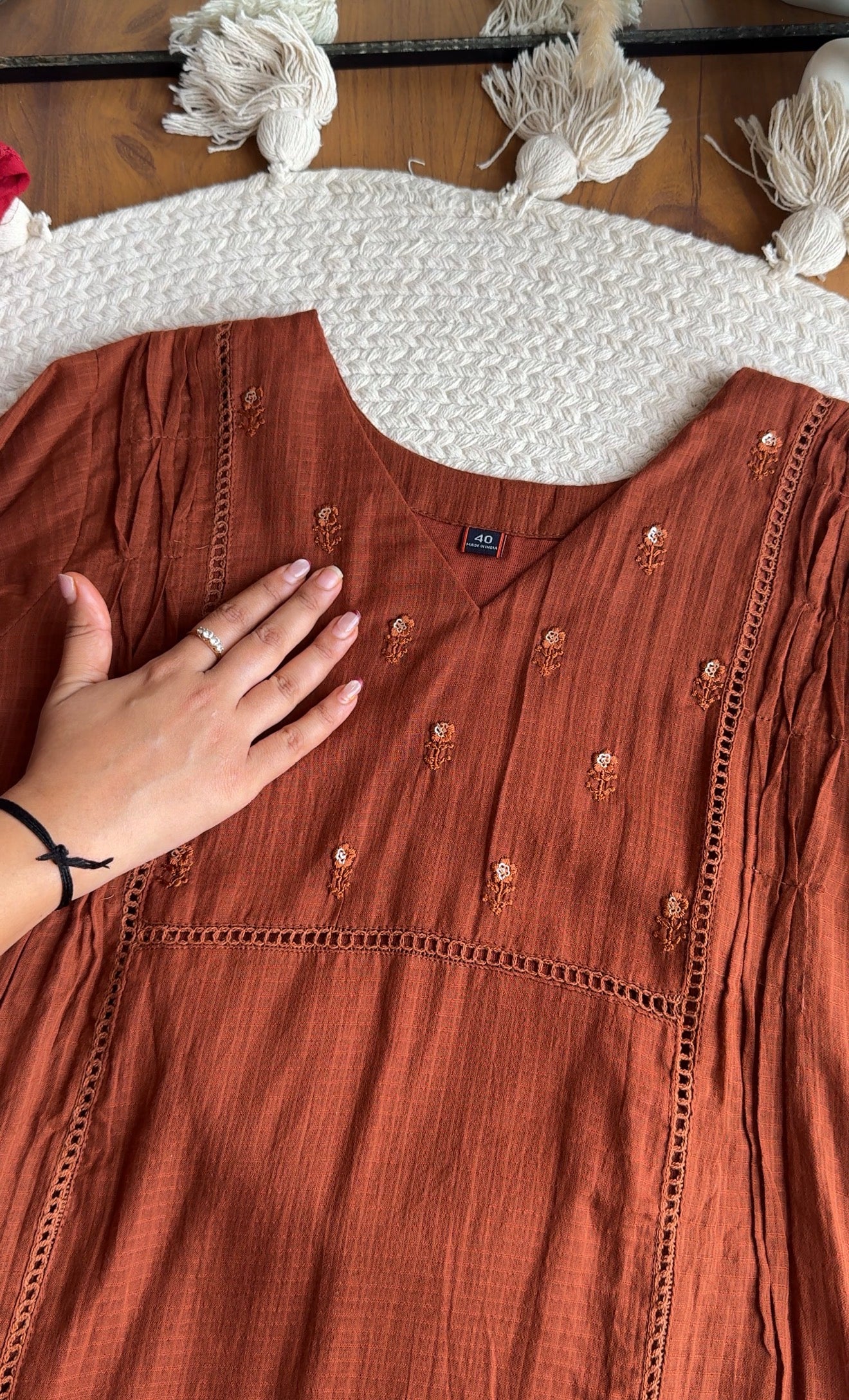 Anjali Kota Doriya Dress-Brown