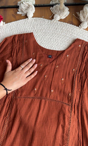 Anjali Kota Doriya Dress-Brown