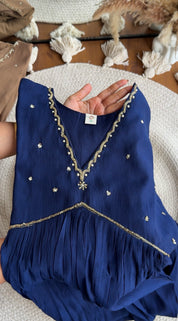 Sunidhi Alia Neck Dress-Midnight Noor