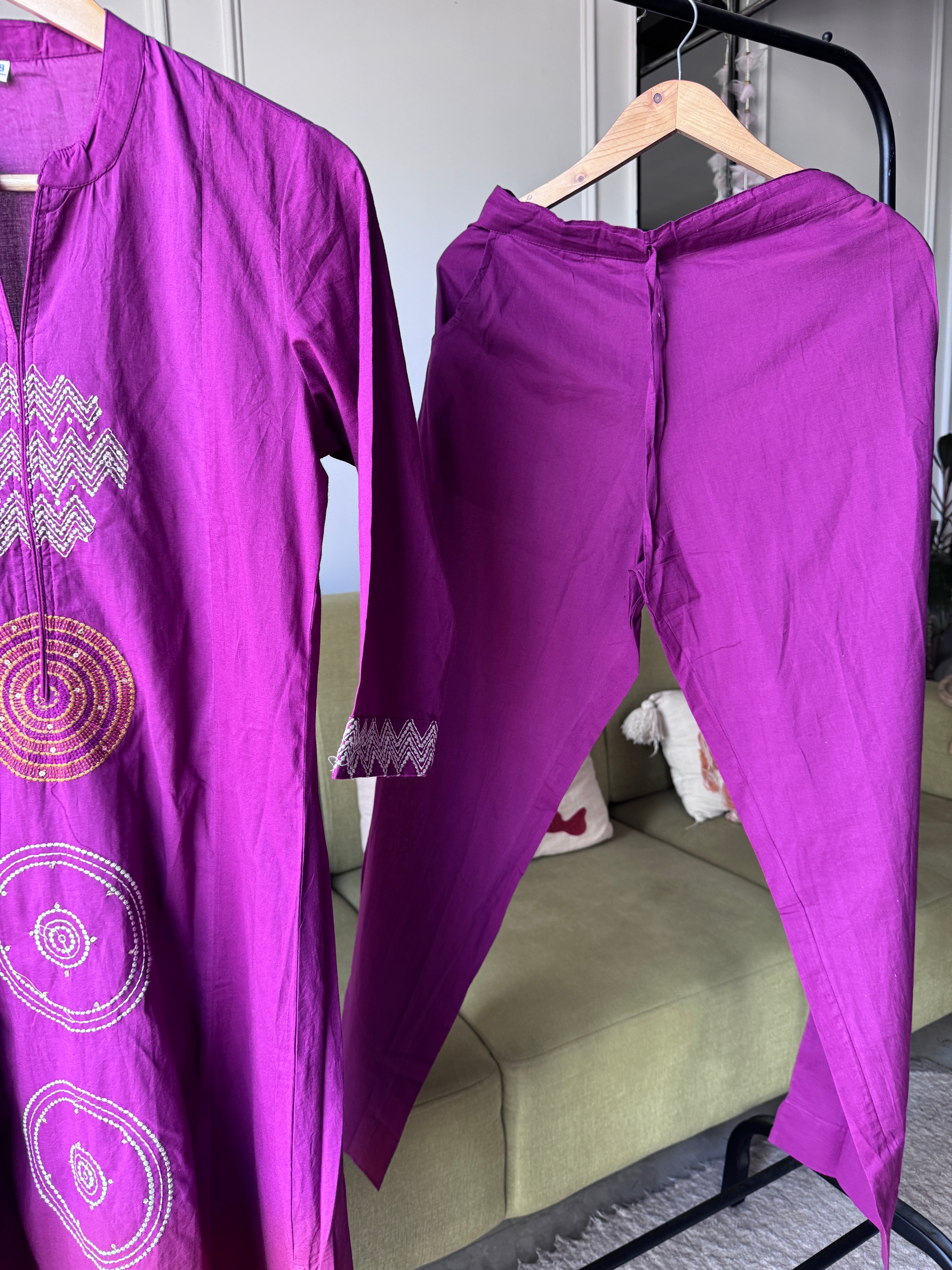 Lina Embroided Aline Dress- Wine