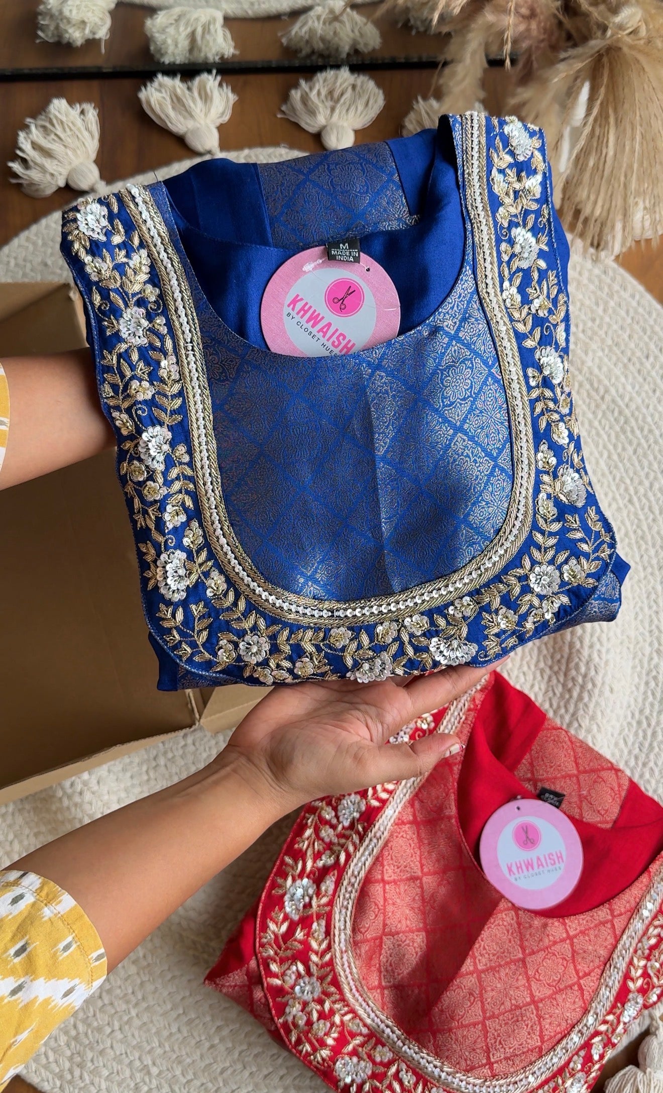 Shreya Hand Work Anarkali Dress- Blue