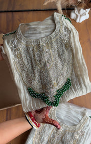 Naksh Short Kaftan With Palazzo Coords-Champgne