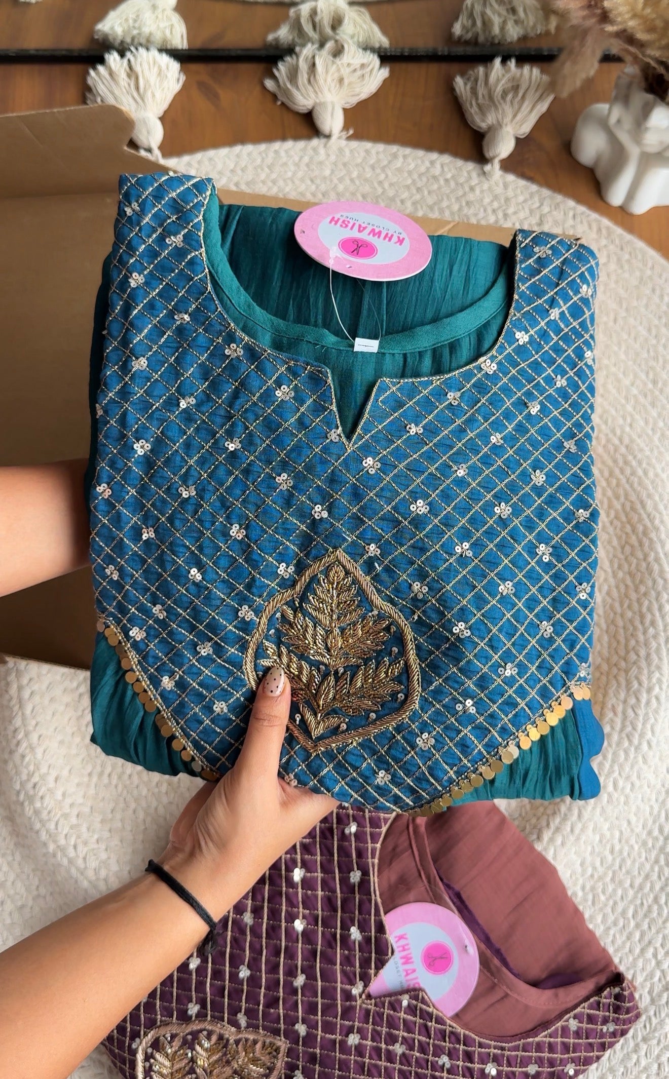 Alia Dual Tone Mul Chanderi Dress- Blue 💙