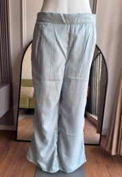 Siyu Tissue Short Kurta With Pant Dress- Dusty Blue