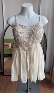 Jenna Handwork Sharara Dress- White